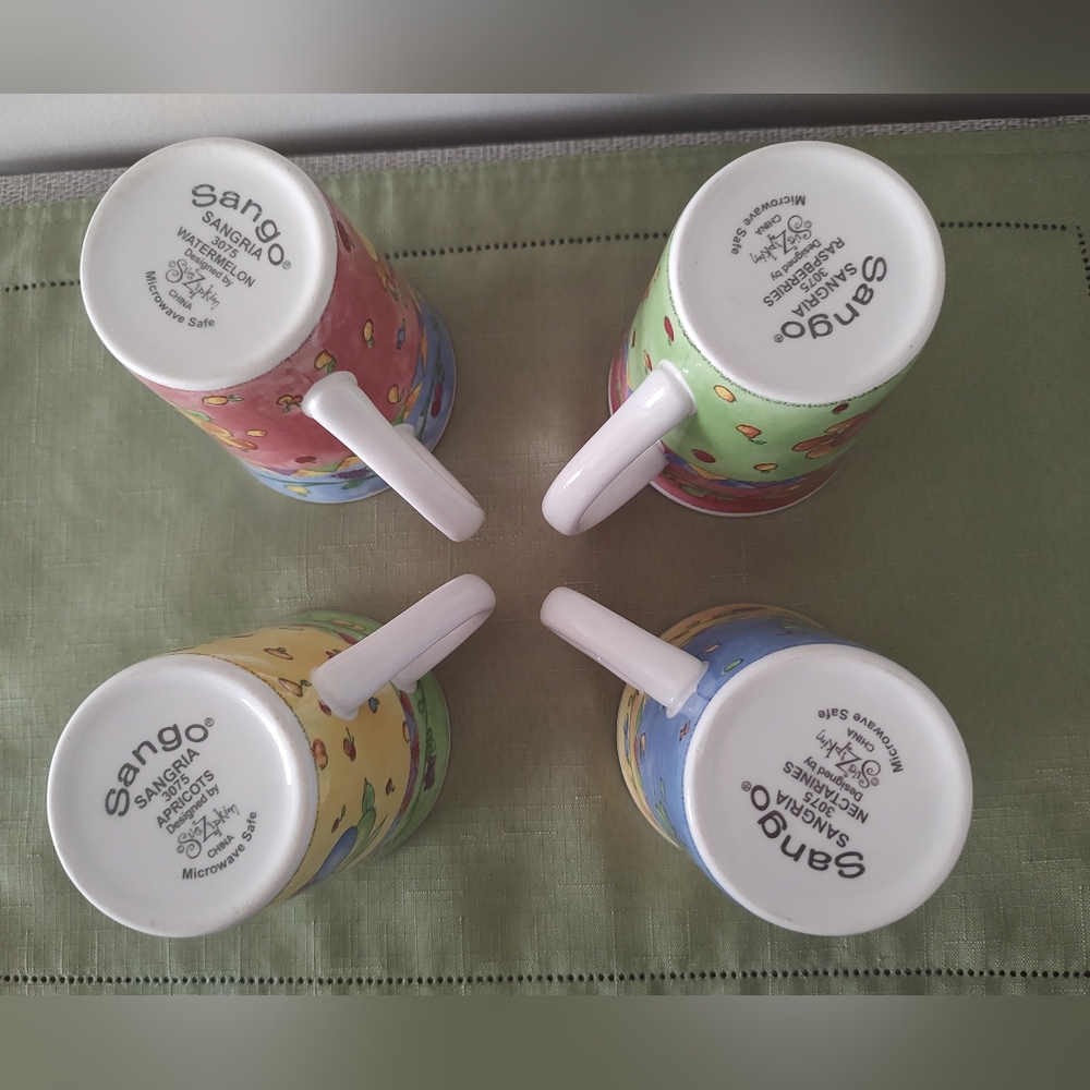 Set of 4 Colorful Mugs By Sango - Picture 5 of 5